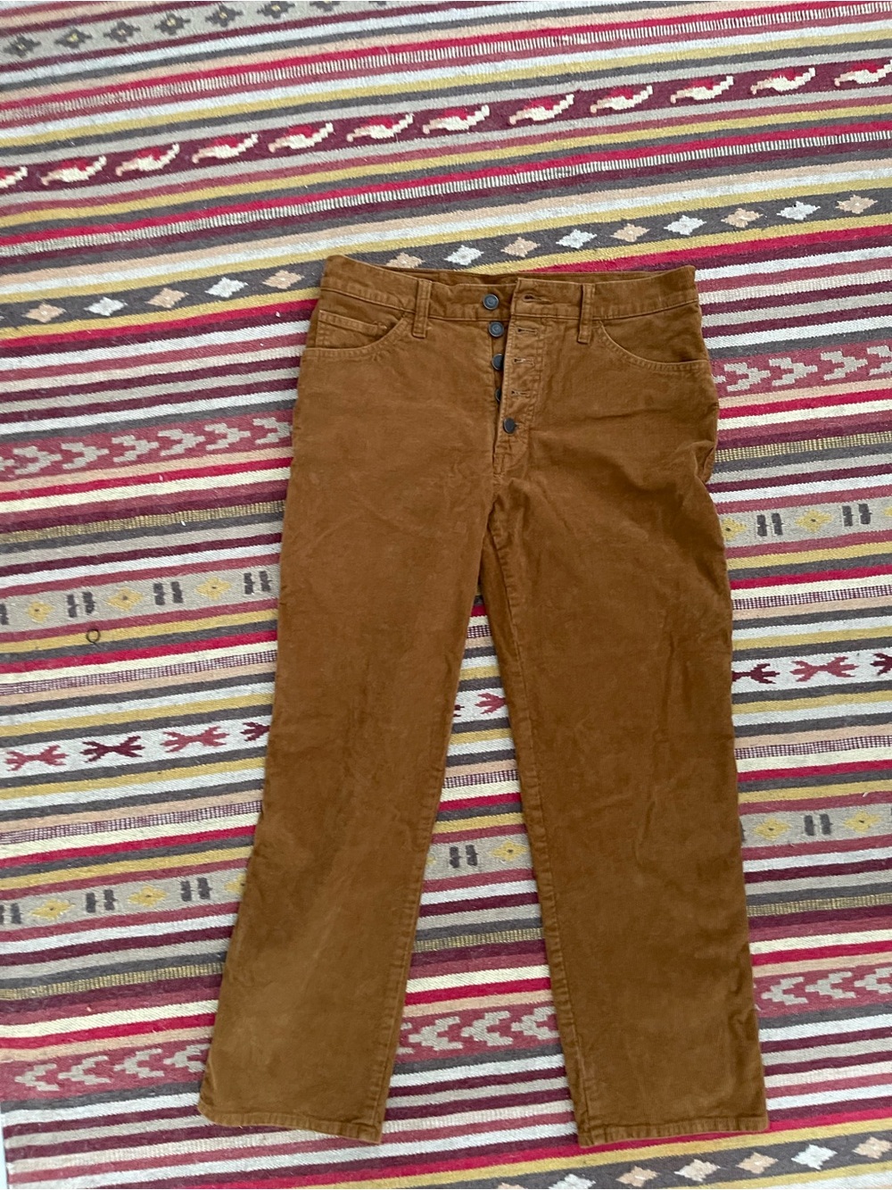 Lucky Corduroy High-Rise Button-Fly Pants